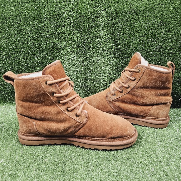 UGG Harkley 1016472 Brown‎ Suede Wool Lined Ankle Comfort Boots Mens Size 9 main image 8